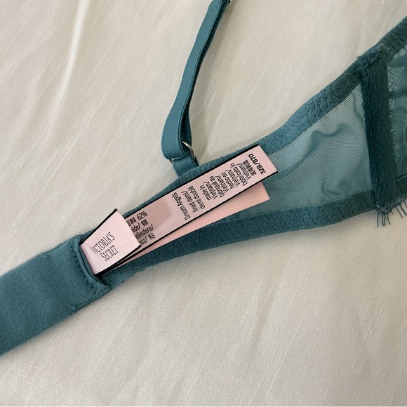 Victorias Secret Dream Angels Demi Bra 32B Teal Lace Lightly Lined Flirty - Picture 4 of 6